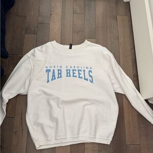 White North Carolina Tar Heels Ribbed Crewneck
